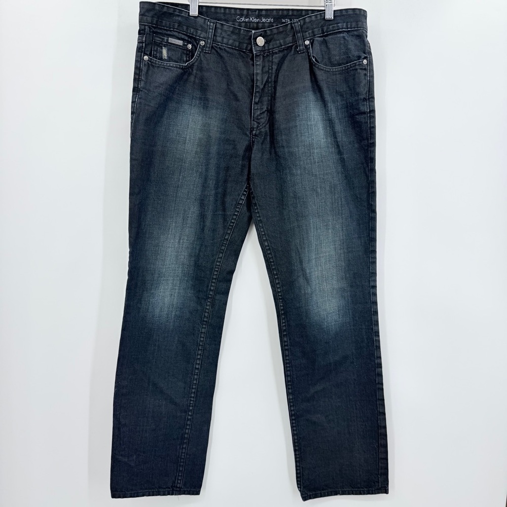 Calvin Klein Y2K Classic Men's Dark Wash‎ Slim Straight Jeans Size 36x32
